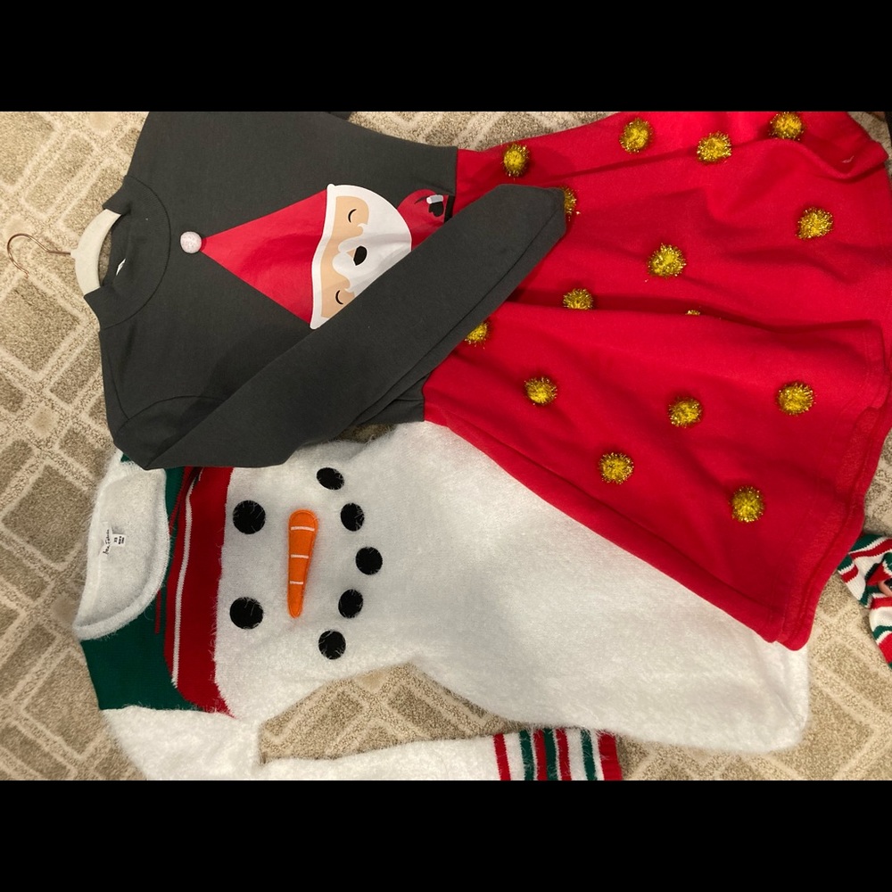 2 Christmas Dress long sleeve Size XS
